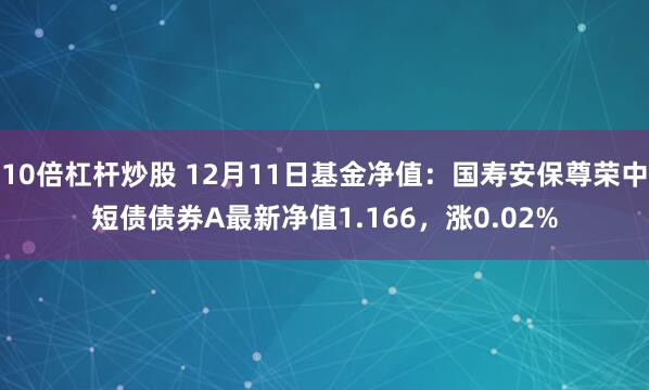 10倍杠杆炒股 12月11日基金净值：国寿安保尊荣中短债债券A最新净值1.166，涨0.02%