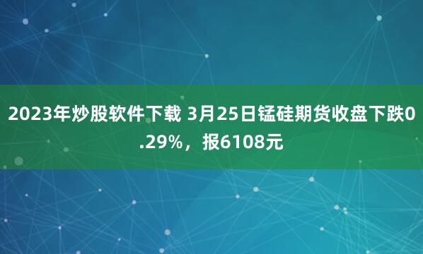 2023年炒股软件下载 3月25日锰硅期货收盘下跌0.29%，报6108元